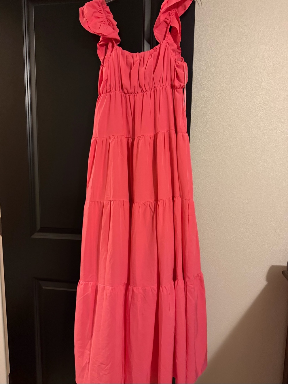 English Factory Pink Ruffled Tiered Maxi Dress Size XS